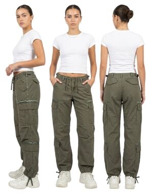 VTG Abercrombie & Fitch Y2K Paratrooper Cargo Pants Women's 29 / 8R Olive Green